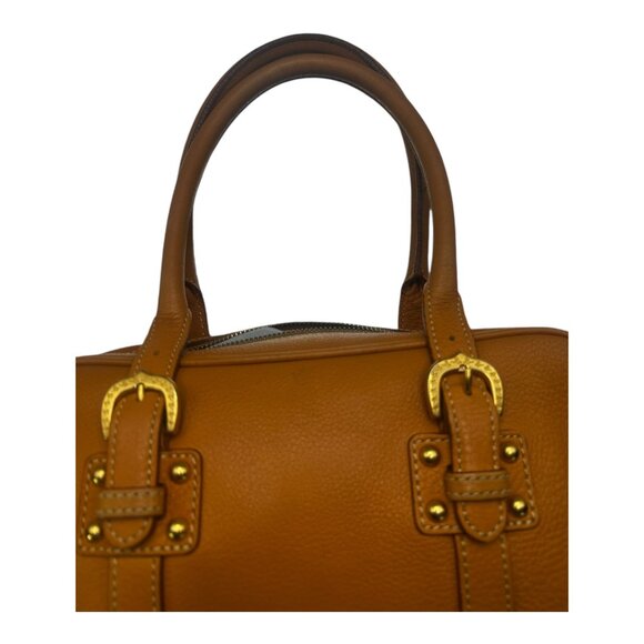 Y2K Vintage Dooney & Bourke Marchesa Cognac Pebble Leather Satchel Shoulder Bag - Picture 4 of 13